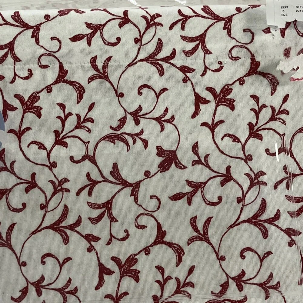 Laura‎ Ashley Flannel Sheet Set Twin Cotton Anna Scroll White Red All Over Print